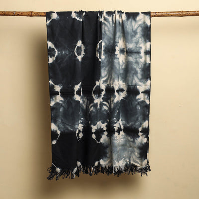 Black - Shibori Tie-dye Cotton Bath Towel