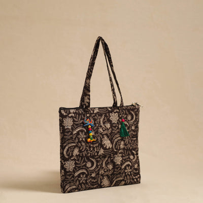 Black - Handcrafted Quilted Cotton Hand Bag 18