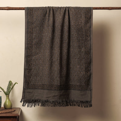 Brown - Akola Block Printed Pure Handloom Cotton Towel