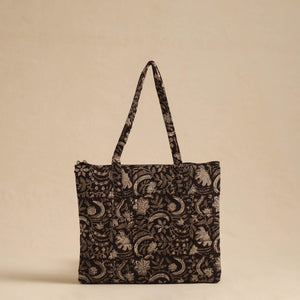 Black - Handcrafted Quilted Cotton Hand Bag 18