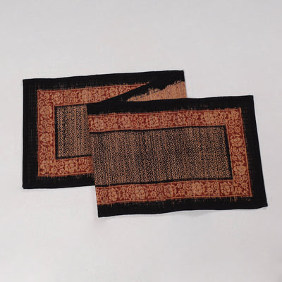 Black - Natural Bamboo Bagh Block Printed Dining Table Runner 18