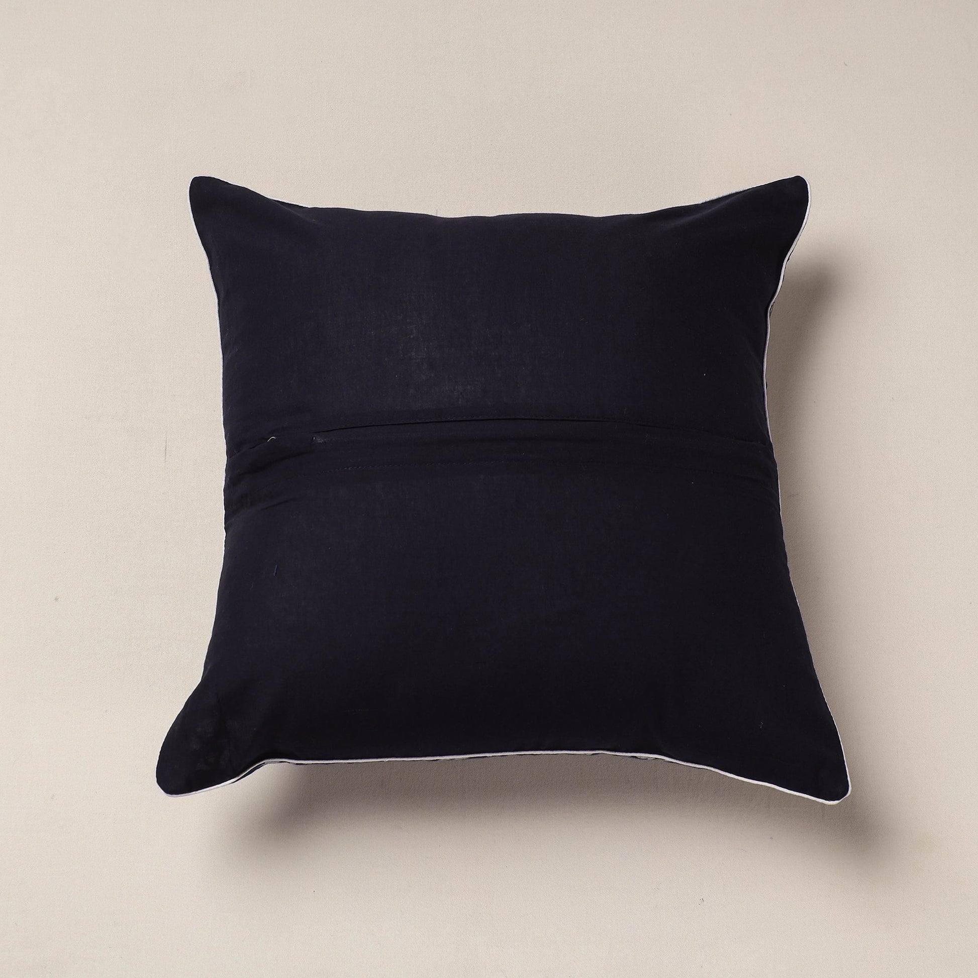 Brown - Hand Batik Printed Cotton Cushion Cover (16 x 16 in)