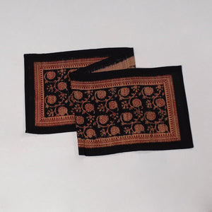 Black - Natural Bamboo Bagh Block Printed Dining Table Runner 19