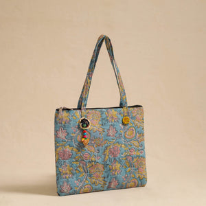 Blue - Handcrafted Quilted Cotton Hand Bag 19