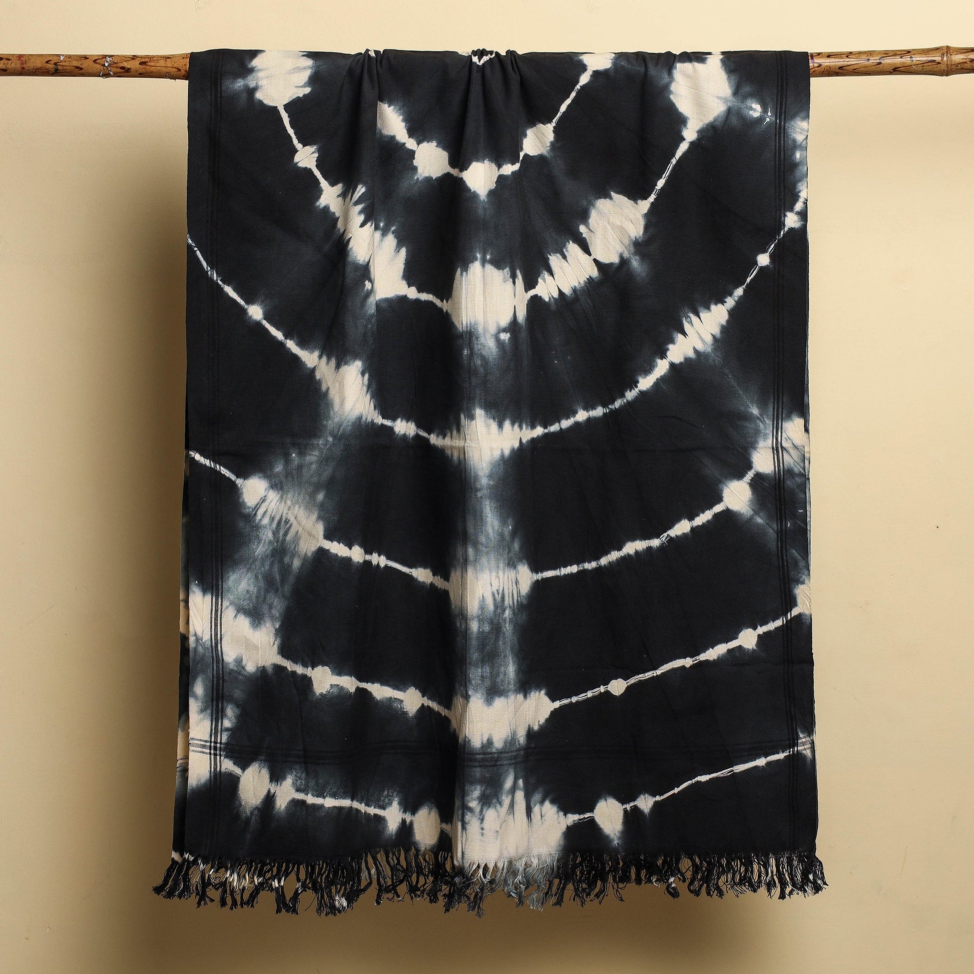Black - Shibori Tie-dye Cotton Bath Towel