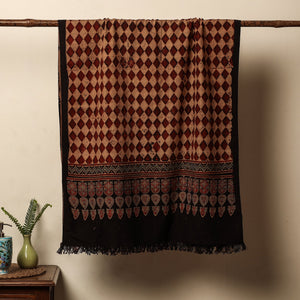 Brown - Block Print Cotton Ajrakh Handloom Towel