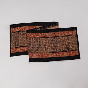 Black - Natural Bamboo Bagh Block Printed Dining Table Runner 22
