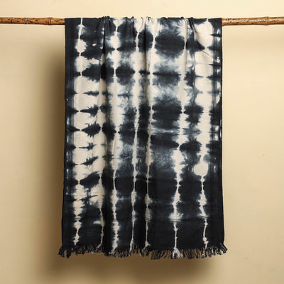 Black - Shibori Tie-dye Cotton Bath Towel