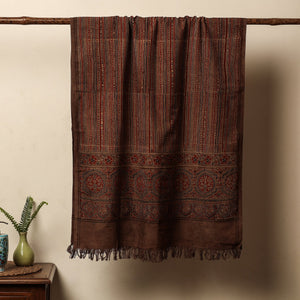 Brown - Block Print Cotton Ajrakh Handloom Towel