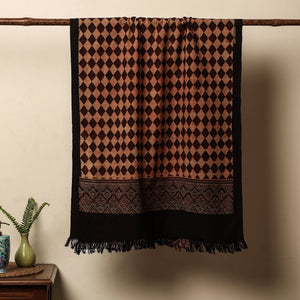 Brown - Block Print Cotton Ajrakh Handloom Towel