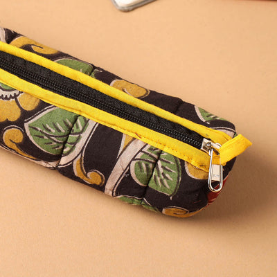 Black - Handmade Quilted Cotton Pencil Pouch 10
