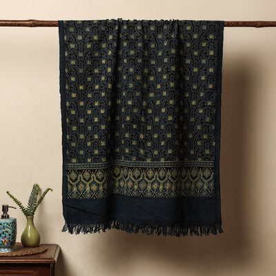 Blue - Block Print Cotton Ajrakh Handloom Towel