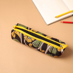 Black - Handmade Quilted Cotton Pencil Pouch 10