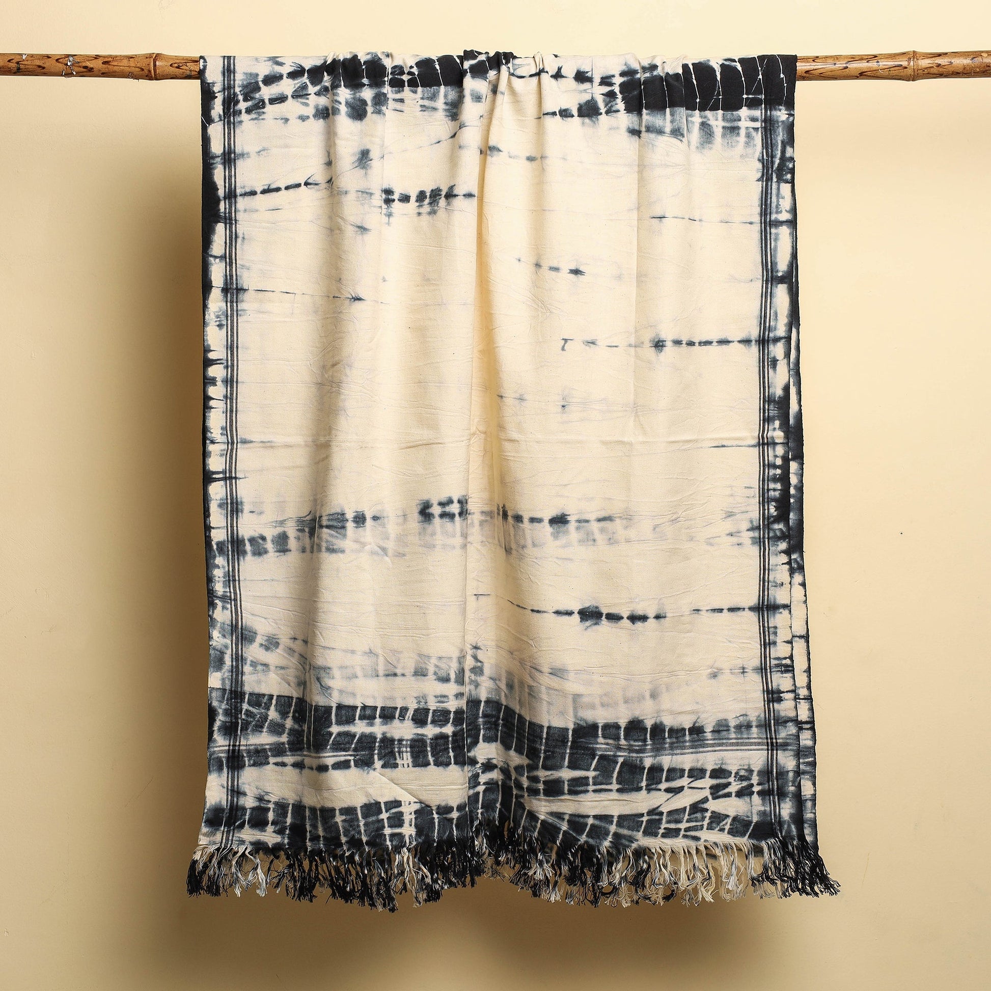 Black - Shibori Tie-dye Cotton Bath Towel