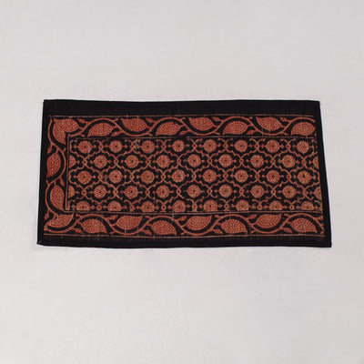 Black - Natural Bamboo Bagh Block Printed Dining Table Runner 30