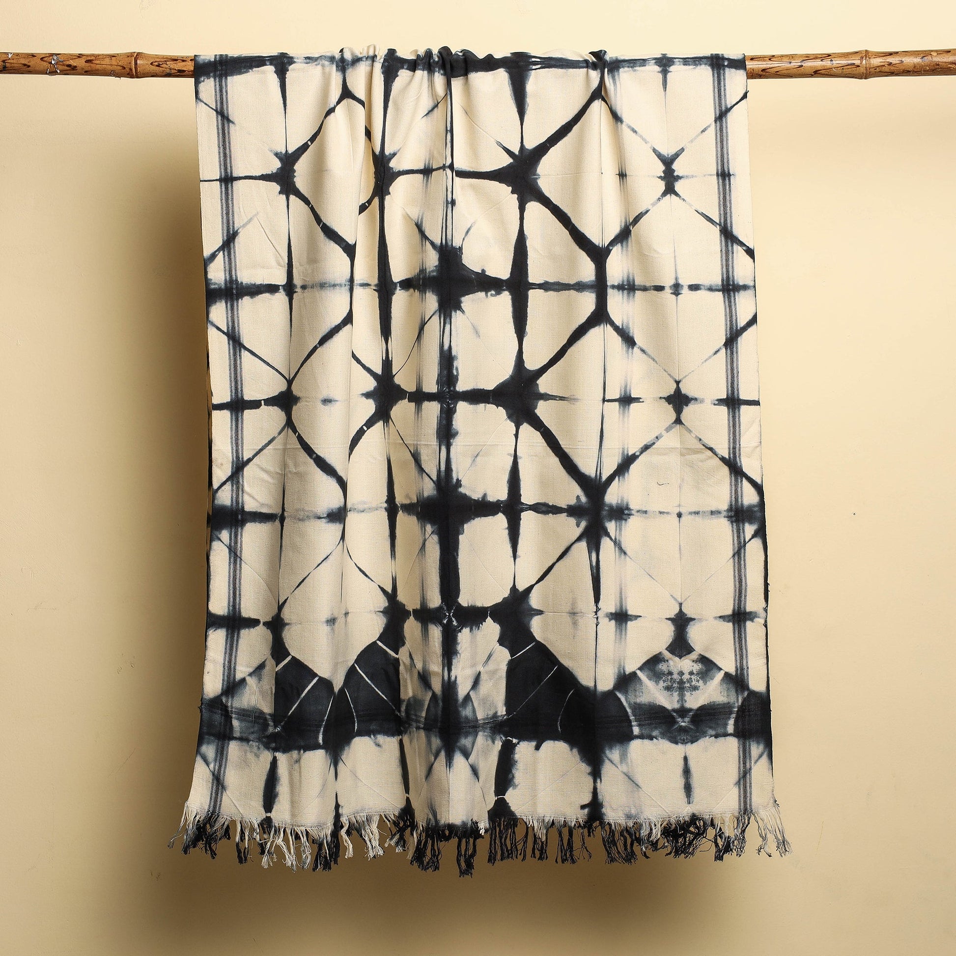 Black - Shibori Tie-dye Cotton Bath Towel
