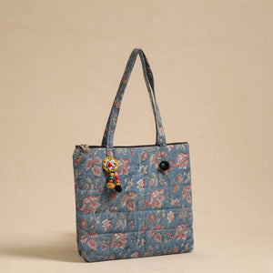 Blue - Handcrafted Quilted Cotton Hand Bag 21