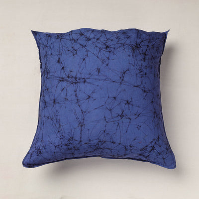 Blue - Hand Batik Printed Pure Cotton Cushion Cover (18 x 18 in)