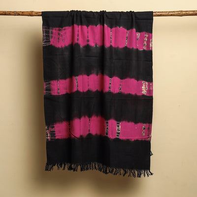 Black - Jhiri Handloom Shibori Tye-Dye Pure Cotton Towel