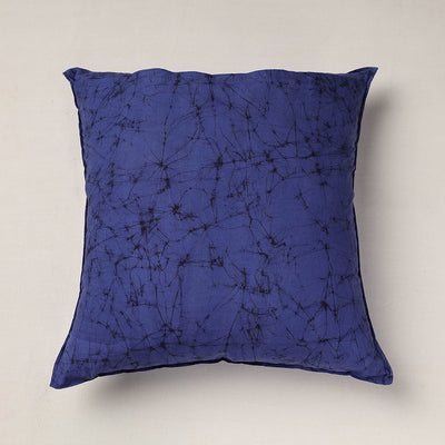 Blue - Hand Batik Printed Pure Cotton Cushion Cover (18 x 18 in)