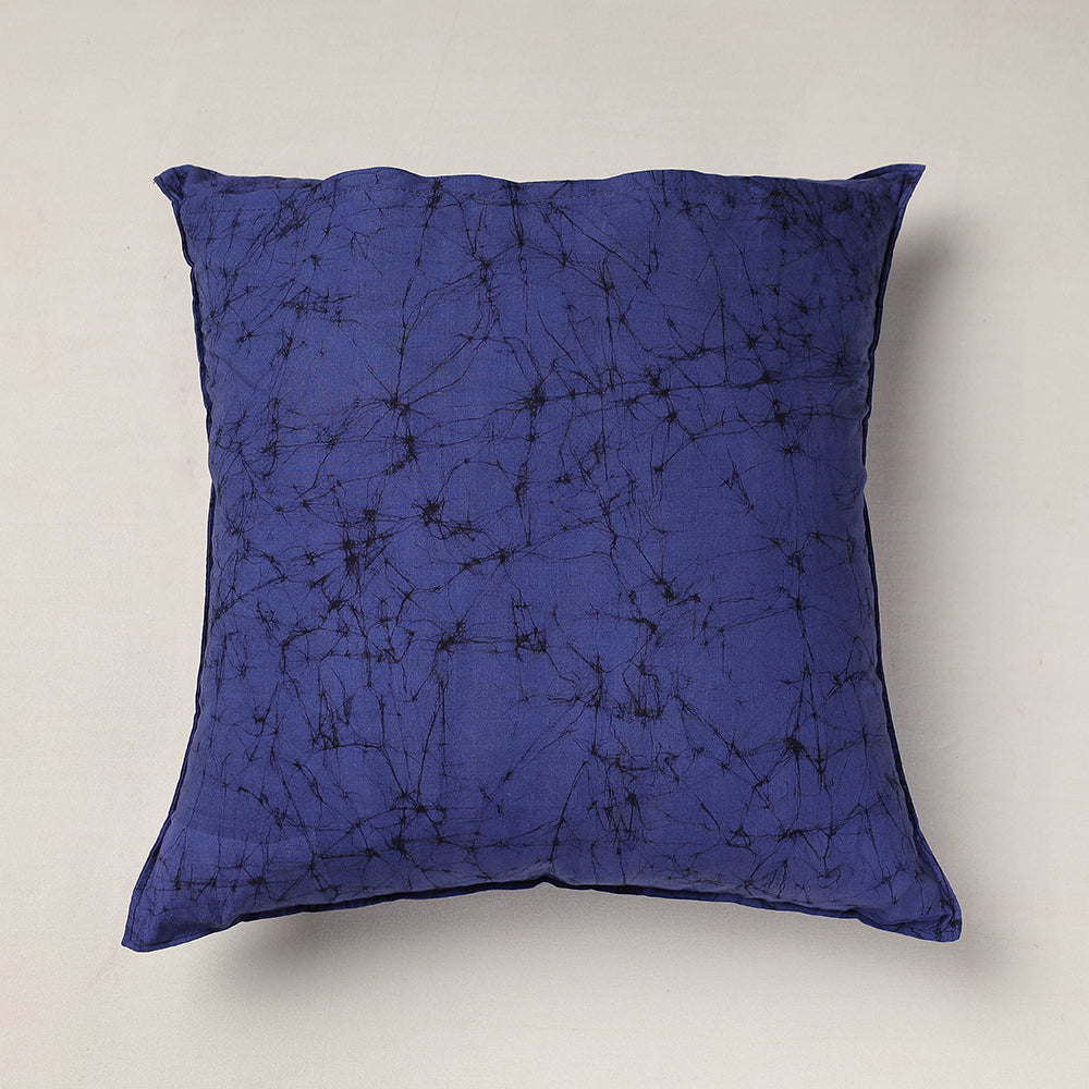 Blue - Hand Batik Printed Pure Cotton Cushion Cover (18 x 18 in)