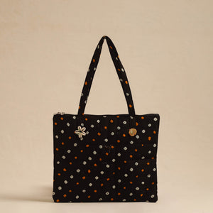 Black - Handcrafted Quilted Cotton Hand Bag 26