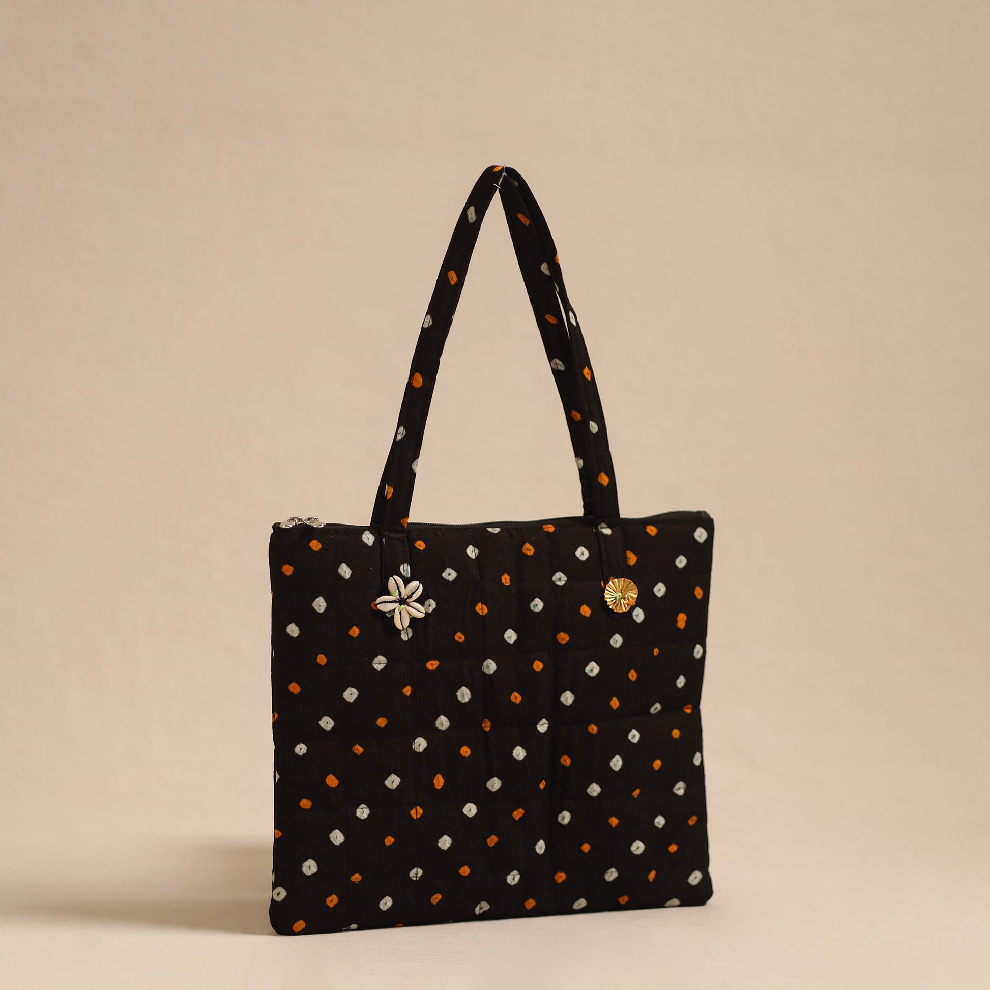 Black - Handcrafted Quilted Cotton Hand Bag 26
