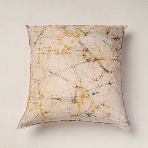 Beige - Hand Batik Printed Pure Cotton Cushion Cover (18 x 18 in)