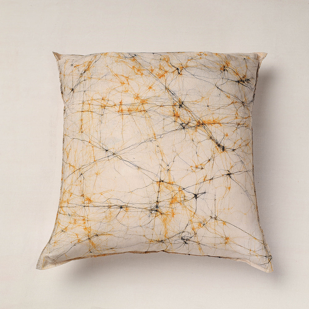Beige - Hand Batik Printed Pure Cotton Cushion Cover (18 x 18 in)