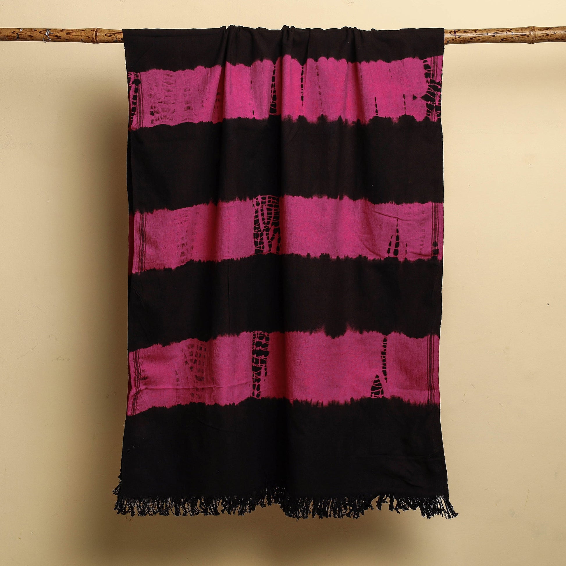 Black - Jhiri Handloom Shibori Tie-Dye Cotton Towel