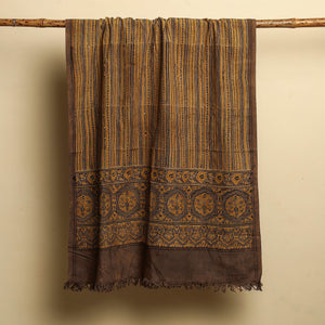 Brown - Block Print Cotton Ajrakh Handloom Towel