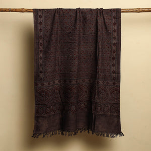 Brown - Block Print Cotton Ajrakh Handloom Towel