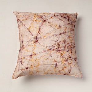 Beige - Hand Batik Printed Pure Cotton Cushion Cover (18 x 18 in)