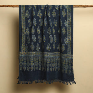 Blue - Block Print Cotton Ajrakh Handloom Towel