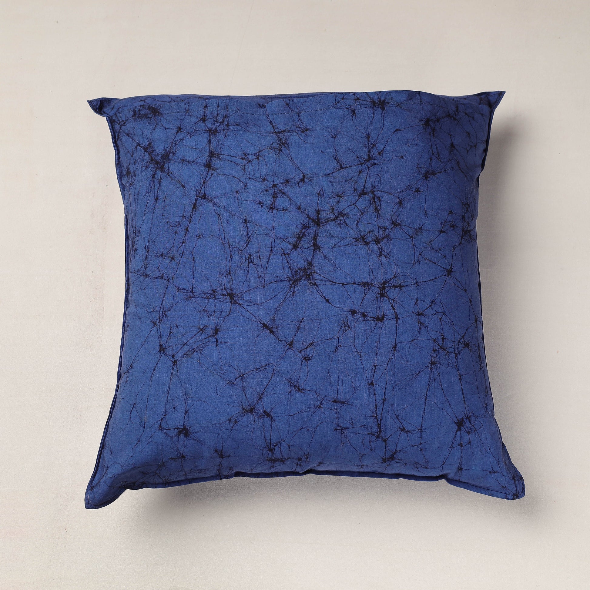 Blue - Hand Batik Printed Cotton Cushion Cover (18 x 18 in)