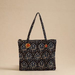Black - Handcrafted Quilted Cotton Hand Bag 31