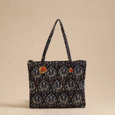 Black - Handcrafted Quilted Cotton Hand Bag 31