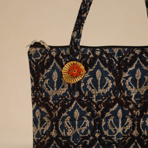 Black - Handcrafted Quilted Cotton Hand Bag 31