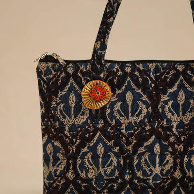 Black - Handcrafted Quilted Cotton Hand Bag 31
