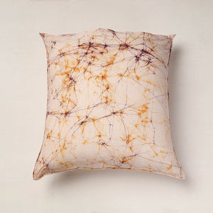 Beige - Hand Batik Printed Pure Cotton Cushion Cover (18 x 18 in)