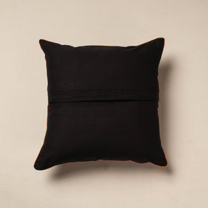 Black - Pochampally Ikat Cotton Cushion Cover (16 x 16 in)