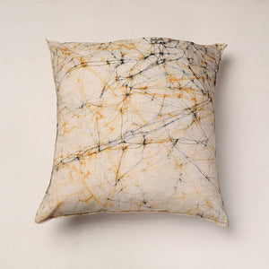 Beige - Hand Batik Printed Pure Cotton Cushion Cover (18 x 18 in)