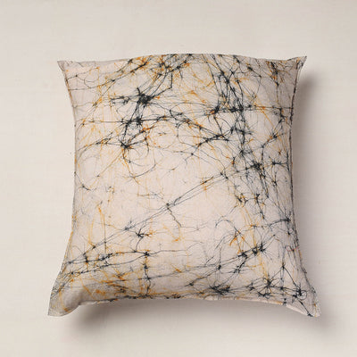Beige - Hand Batik Printed Cotton Cushion Cover (18 x 18 in)