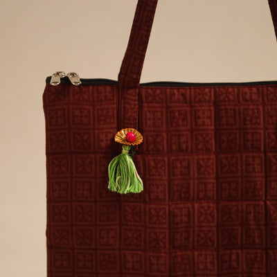 Brown - Handcrafted Quilted Cotton Hand Bag 38