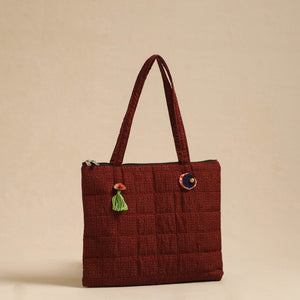 Brown - Handcrafted Quilted Cotton Hand Bag 38