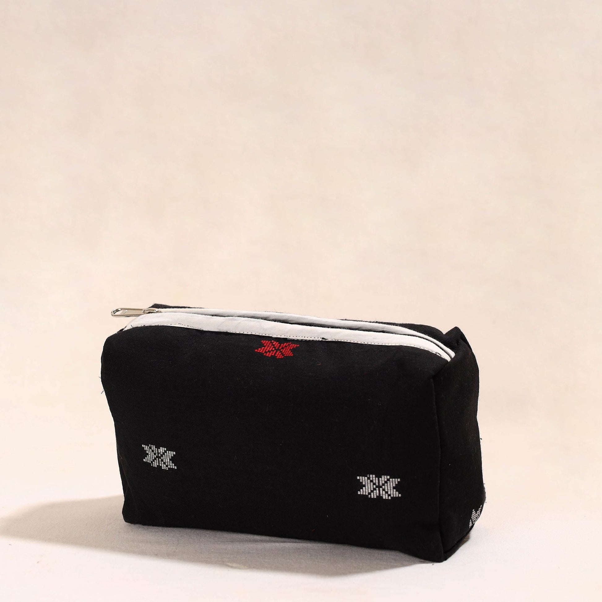 Black - Handmade Cotton Toiletry Pouch 05