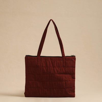 Brown - Handcrafted Quilted Cotton Hand Bag 38