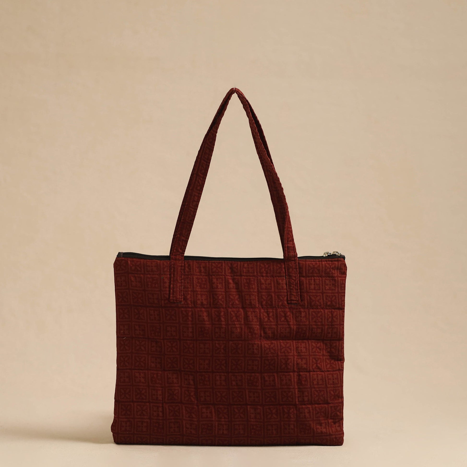 Brown - Handcrafted Quilted Cotton Hand Bag 38