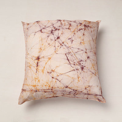 Beige - Hand Batik Printed Cotton Cushion Cover (18 x 18 in)