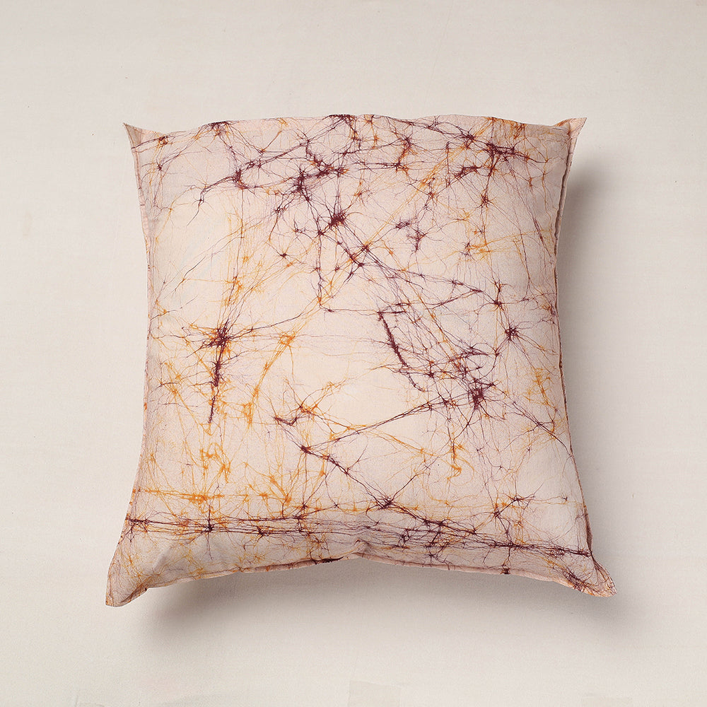Beige - Hand Batik Printed Cotton Cushion Cover (18 x 18 in)